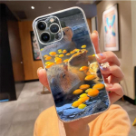 Telefoni&uuml;mbris iPhone 15 14 Pro Max 13 12 11 Pro Max XR 12 13 mini 7 8 14 Plus armas loomakujuline kapibaara &uuml;mbris Funda iPhone 12