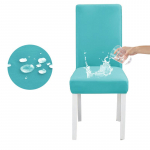 Veekindel elastne toolikate s&ouml;&ouml;gitoale K&ouml;&ouml;k Pulmahotell bankett Restoran m&auml;&auml;rdumisevastane istmekate Housse De Chaise taevasinine v&auml;rv