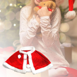 Red Velvet Cape Women Girls Santa Dress up Christmas Cloak Shawl for Carnival Holiday Party