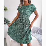 Uus suvine l&uuml;hikeste varrukatega vabaajakleit naiste seksikas lillemustriga plisseeritud kleit naistele suvine k&otilde;rge v&ouml;&ouml;kohaga joon lahtised kleidid 24116 S roosa