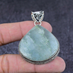 Aquamarine Gemstone Handmade 925 Sterling Silver Gift Jewelry Pendant 2.17 z7g51