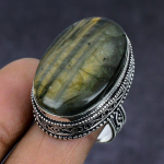 Labradorite Gemstone handmade 925 Sterling Silver gift Jewelry Ring Size 9 W1E30