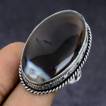 Montana Agate Gemstone 925 Sterling Silver gift Jewelry Ring Size 9 l6U65