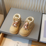 T&uuml;drukute saapad Mitmek&uuml;lgsed S&uuml;gistalv Uus Puuvillane Lillenukud Pehmed Laste Mood Nahast Saapad Drop Shipping Platform 21 khaki