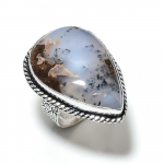 Natural Dendrite Opal Gemstone Handmade 925 Sterling Silver Ring Size 9 b9k09