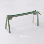 Lihtne l&auml;bipaistev v&auml;rviline pliiatsi&uuml;mbris, suure mahutavusega pliiatsikott TPU veekindel hoiukott koolitarvete jaoks valge