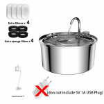 3,2L roostevabast terasest kassi veeautomaat vaikse veepumba filtriga lemmiklooma joogis&ouml;&ouml;tja kassidele koertele joogipurskkaevu kauss