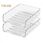 2 tk kihiline virnastatav lauaorganisaator paberialus L&auml;bipaistev disain Multifunktsionaalne hoiukonteiner Lauatarvikud 2pcs