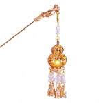 Naiste juuksepulk Vintage Traditsiooniline Hiina palee laterna kujuga ripats Faux Pearl Decor Tutt roostevabast peenest juukseharkidest Hanfu kleit A