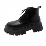 Tursked platvormiga valged poolsaapad naiste s&uuml;gistalvised Pu-nahast v&otilde;itlussaapad Mujer Punk paksu p&otilde;hjaga mootorrattasaapad 37 must