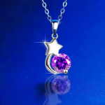 Uus S925 Sterling Silver Star Moon Inkrusteeritud ripats kaelakee Naiste isiksus, mood, lihtne rangluukett