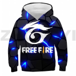 Uus tasuta Fire Garena 3D kapuutsiga lastele Harajuku Anime kapuutsiga s&uuml;gis igap&auml;evane hiphop poiste t&uuml;drukute m&auml;ng tasuta Fire Oversized dressipluus S