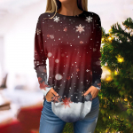 Women's Round neck Hooded Loose Long-sleeved Tops Casual Tops Home Leisure Pajamas Tops XL