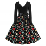 Naiste mood V-kaelusega vabaaja &otilde;hukesed j&otilde;ulutr&uuml;kiga pikkade varrukatega kleidid XXXL