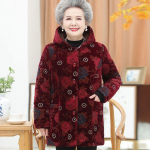 Eakad Naised Talvejope Mantlid 5XL Vanad Inimesed Soojad &Uuml;ler&otilde;ivad Paks Soe Velvet Kapuutsiga Parkad Vanaema Parka 4XL