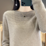 Naiste ka&scaron;miirist sviiter Qinghe ka&scaron;miir 30% ka&scaron;miir 70% vill Naiste s&uuml;gis- ja talvine ka&scaron;miirist pullover pehme ja soe XL pruun