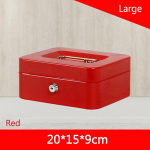 Metallist kassakast raha terasest plekk-turva v&auml;ike v&otilde;ti lukustatav 3 suurust 3 v&auml;rvi S punane