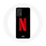 Coque Maniacase pour Samsung Galaxy A32 4G Netflix Logo rouge fond noir