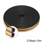 5M/10M ukseakna tihendi riba isekleepuv akustiline vaht tihendusriba lint isolatsioon tuulekindel kummist ilmastikuriba D Black-10m