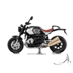 1/12 BMW Latte Retro Sulamist Mudel Valatud Mootorratta Mudel Simulatsioonheli ja Valgustega Laste M&auml;nguasjad Kingitus must
