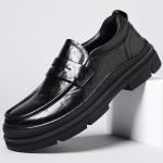 Moodsad meeste laofers slip-on s&otilde;idumokassiinid Mugavad loaferkingad Meeste vabaajakingad Ehtsad nahast loaferid Lamedad kingad mehele 6.5 must