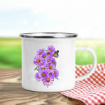 V&auml;ljas Piknik Reisimine Veetass Telkimine L&otilde;kke Tassid Lille Liblika Prindiga Emailitud Kruusid Loov Joogikohvi Kruus K&auml;epidemega Kingitused 360ml