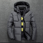 Valge pardi sulejope Meeste talvine soe kapuutsiga mantlid Paks Duck Parka meeste talvejope v&auml;listingimustes XXXXL tumehall v&auml;rv