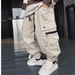 S&uuml;gise ja talve poiste vabaaja cargo p&uuml;ksid Suuremate laste spordip&uuml;ksid Teismeliste streetwear kottp&uuml;ksid Laste dressip&uuml;ksid 150cm white
