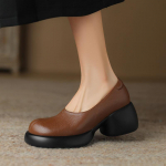 Qi Yan Pehmest Nahast Pehme Talla Kerge Loafers Naiste Paksu tallaga Muffin V&auml;ikesed Nahast Kingad &Uuml;ksikud Naiste kingad 35