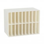 18 sektsiooniga viltpliiatsite hoiukarp l&auml;bipaistev akr&uuml;&uuml;l kahekihiline laua peale kunstimarkerid pliiatsid vaheseinad organiseerija kontoritarbed valge