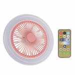 E27 30W 10,2 tolli 3 kiirust ajastusega laeventilaator LED-valgustitega, kaugjuhtimispult roosa