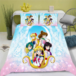 3D Sailor Moon Anime Voodipesukomplekt Tekikott 100% Pol&uuml;ester Sobib Lastele ja T&auml;iskasvanutele 3-osaline Komplekt 1 Tekikott 135x200m