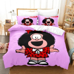 3D Prindiga Mafalda Voodipesukomplekt Tekikott Voodikomplekt Tekikate Padjap&uuml;&uuml;r Tekk king Queen Suurus Poisid T&auml;iskasvanud Voodipesukomplekt 70x133cm 2pcs
