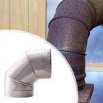 90-kraadine p&otilde;lve pliiditoru, suitsutoru adapteri, roostekindla roostevabast terasest korstna jaoks ID 13.5cm