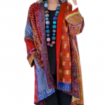 Vintage Puuvillane Linane Lahtine Etnilise Stiiliga Tr&uuml;kiga Kootud Kampsun Suur Suurus Pikkade Varrukatega Mantel S&uuml;gis Talv Retro Naiste Kampsun XL punane