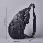 Ehtsast nahast meeste rinnakott Retro, suure mahutavusega Crossbody meeste multifunktsionaalne v&ouml;&ouml;kott &otilde;lakott must