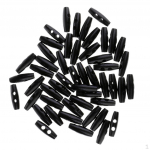 50Pcs Wood Oval Sewing Buttons Toggles 2 Holes 30 x 10mm , Black