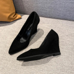 Terava nina Naiste kiilud Kingad Suede Elegantne K&otilde;rged Kontsad Kingad Naine Trend Disainer Kleit Pidu Mood K&auml;imispumpasid Mujer Zapatos 35 must
