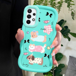 V&auml;rvitud mustriga Big Wave Edge pehmest silikoonmaterjalist Macaron telefoni&uuml;mbris, p&otilde;rutuskindel kaitsev kummist korpus Samsung Xiaomi Poco Redmi jaoks Samsung F05 must