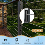 20 tk 1/8 tolli N&auml;htamatu Kaabli Piirete Terminali L&uuml;liti Ankur Nurk Roostevabast Terasest Kaabli Piirete N&auml;htamatu Pinguti Reguleeritav 20Pcs