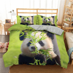Multikas panda tekikate komplekt Armas Kawaii metsloomade tekikate Kuninganna Kuninga suurusega voodipesu komplekt padjap&uuml;&uuml;ridega lastele t&uuml;drukule EU single(135x200cm)