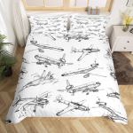 Lennuki tekikott Multifilm Lennuk Ameerika lennuki voodipesukomplekt Pilv &Otilde;hk Sinine Taevas Toodikate, Punane Sinine Armas Tekikate 150x200cm 3pcs