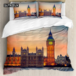 UK Londoni stiilis Kuninga ja Kuninganna tekikott Briti elemendid Voodipesukomplekt teismelistele t&auml;iskasvanutele Londoni sild Big Ben Pol&uuml;ester tekikate EU single(135x200cm)