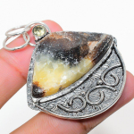 Septerian Stone, Citrine 925 Sterling Silver Jewelry Pendant 2.21 g8f98