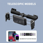 Teleskoop-tagarea autotelefoni hoidik tahvelarvuti hoidiku v&auml;rinavastasele tahvelarvutile Universaalne autotelefoni alus 4&ndash;12,9-tollise iPadi jaoks must