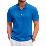 Uus meeste retro-puuvillane linane triibuline Henley s&auml;rk &ndash; vaba istumine L