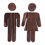 Puidust WC-m&auml;rgi isekleepuv WC-ukseplaat meeste ja naiste kuumaveeallikas