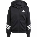 Adidas Future Icons Triibuline lukuga pikkade varrukatega kapuutsikas naistele must JE0171 M
