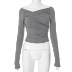 YYFS naiste moe vabaaja kevads&uuml;gisene &uuml;hev&auml;rvilise tr&uuml;kiga pikkade varrukatega V-kaelusega pluusid ja s&auml;rgid S