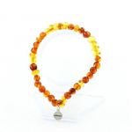 Pierres et Min&eacute;raux. Bracelet Perles Ambre v&eacute;ritable de la mer Baltique. Taille Fabriqu&eacute; en France.
